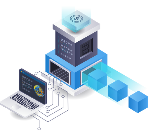 Development of business data server management technology  Illustration