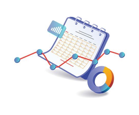 Calendrier d'analyse des données de développement commercial  Illustration