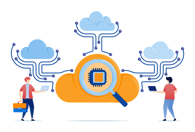 Développement d'une technologie cloud intégrée aux puces  Illustration