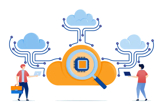 Développement d'une technologie cloud intégrée aux puces  Illustration
