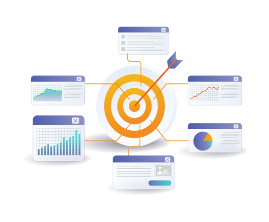 Business développeur cible analyste management  Illustration