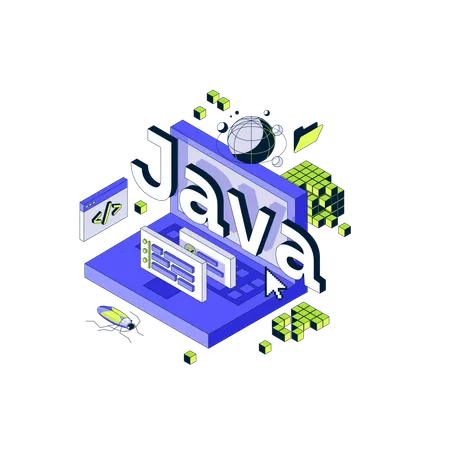 Développeur de logiciels travaillant sur la programmation Java  Illustration