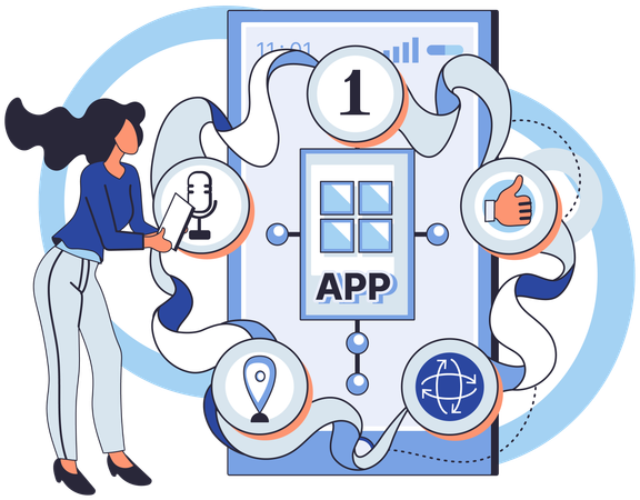 Développeur effectuant des tests d'applications  Illustration