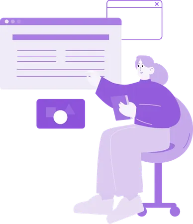 Développeur effectuant une analyse de page Web  Illustration