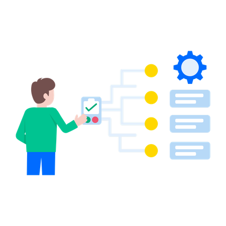 Développeur effectuant l'intégration d'API  Illustration