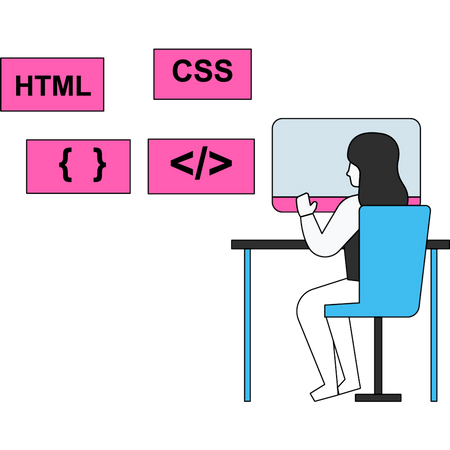 Développeur féminin  Illustration