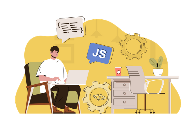 Développeur javascript full stack  Illustration