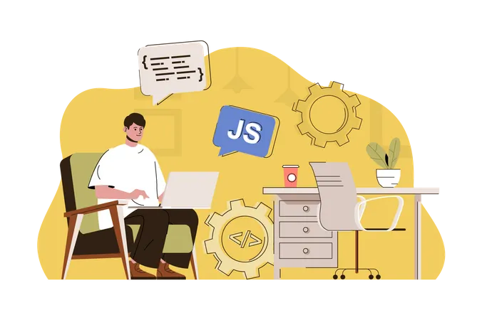 Développeur javascript full stack  Illustration