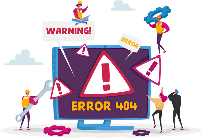 Développeur résolvant l'erreur 404  Illustration