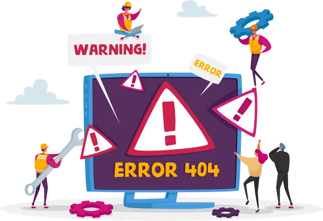 Développeur résolvant l'erreur 404  Illustration