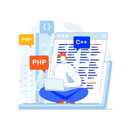 Développeur web masculin  Illustration