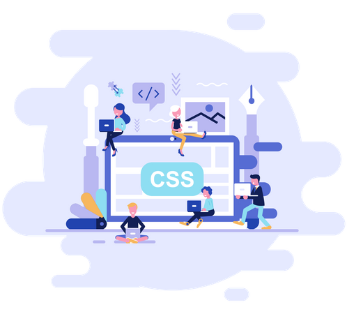 Développeurs CSS travaillant sur le projet  Illustration