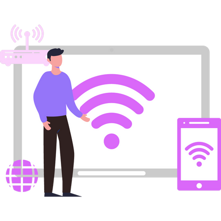 Devices connected to Wi-Fi  Illustration