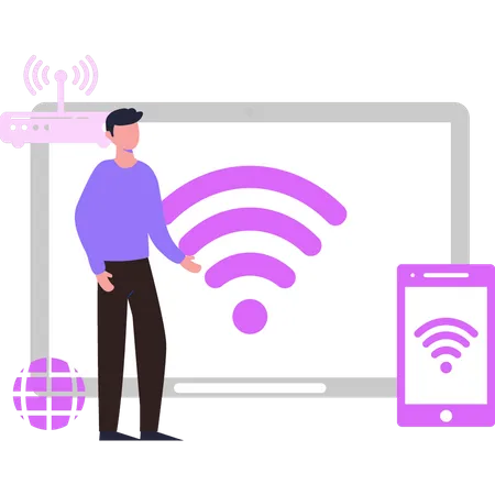 Devices connected to Wi-Fi  Illustration