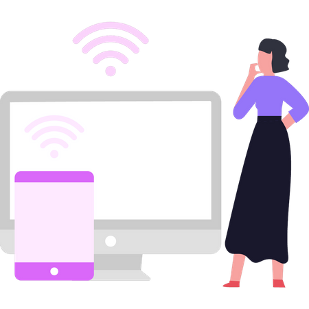 Devices have access to Internet  Illustration