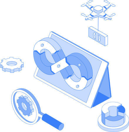 DevOps-Analyse und -Management  Illustration