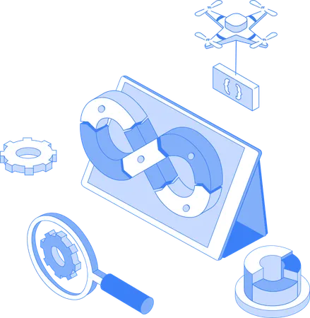 DevOps-Analyse und -Management  Illustration