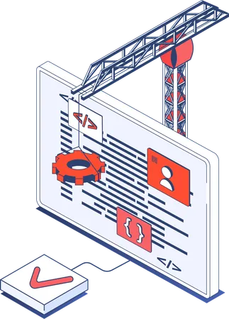 DevOps code build up  Illustration