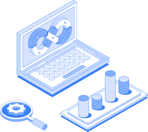 DevOps-Forschung und -Analyse  Illustration