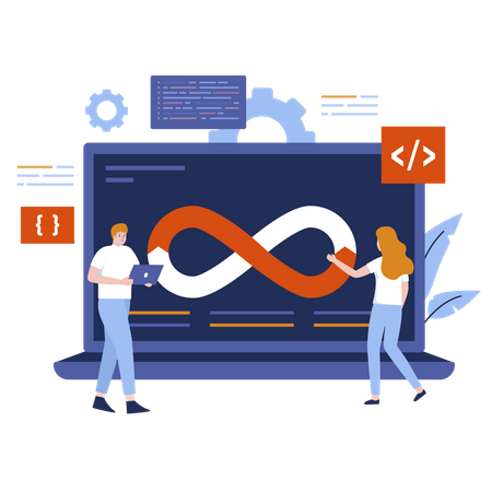 DevOps processing  Illustration