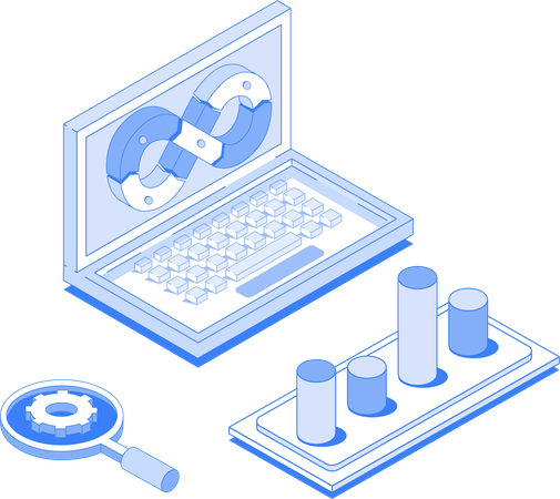 DevOps research and analysis  Illustration