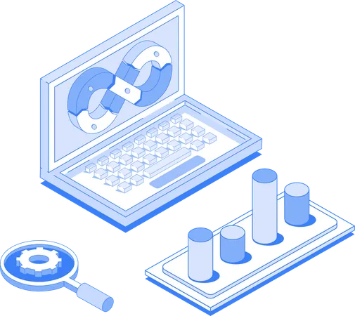 DevOps research and analysis  Illustration