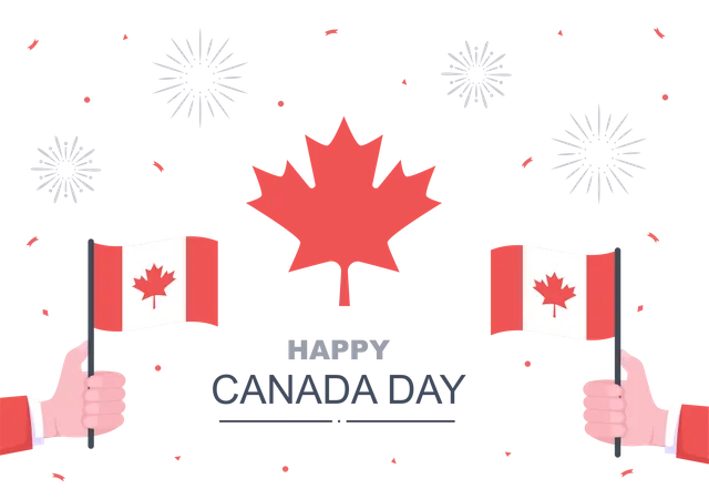 Feliz Celebracao Do Dia Do Canada Na Ilustracao Vetorial De 1 De Julho Adequado Para Cartao Poster E Fundo Ilustração