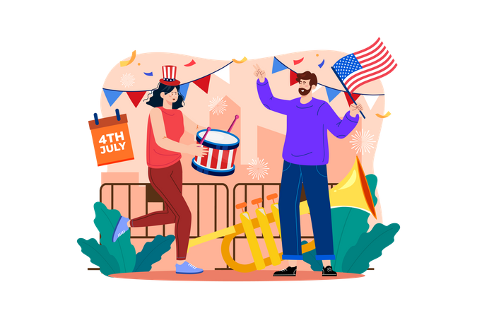 Dia da Independência Americana  Ilustração