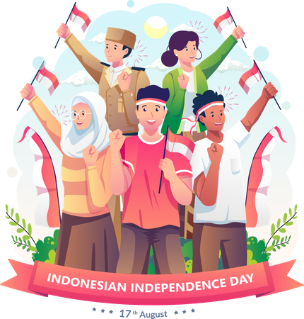 Dia da independência da Indonésia  Ilustração