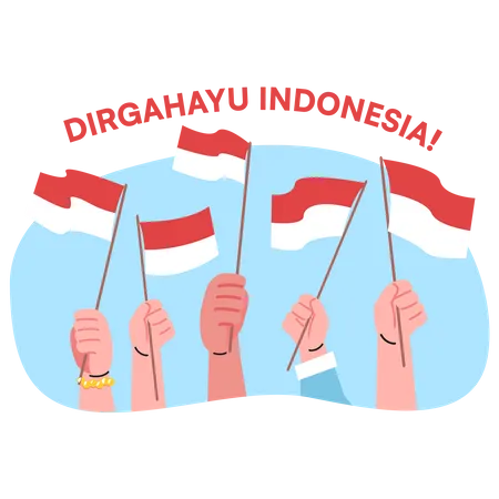 Ilustracoes Do Dia Da Independencia Da Indonesia Ilustração
