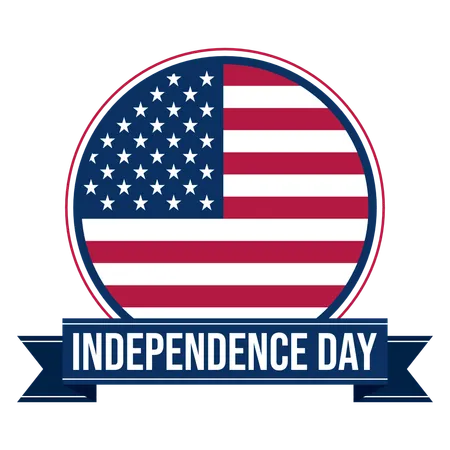 Distintivo Do Dia Da Independencia Dos Estados Unidos Ilustração