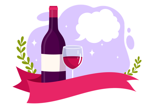 Dia de degustação de vinhos  Ilustração