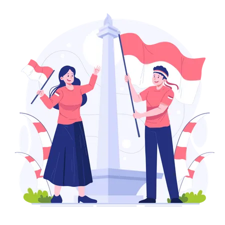 Día de la Independencia de Indonesia  Ilustración