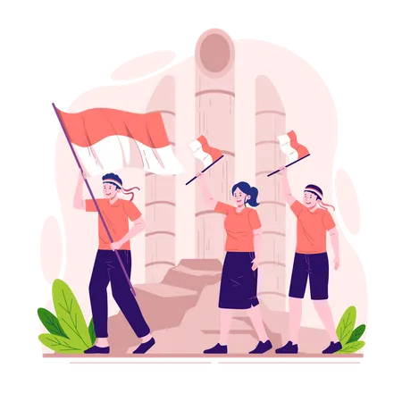 Día de la Independencia de Indonesia  Illustration