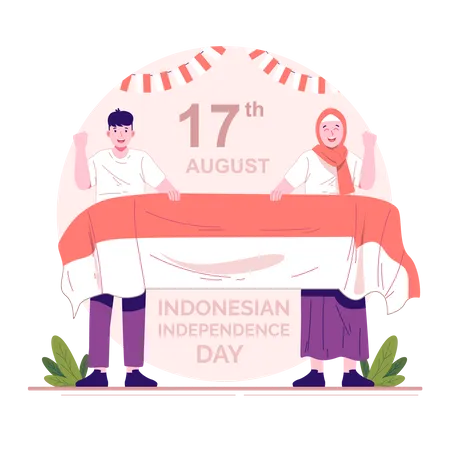 Día de la Independencia de Indonesia  Illustration