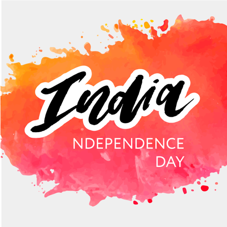 Día de la Independencia de la India 15 de agosto Ilustración de caligrafía de letras  Ilustración