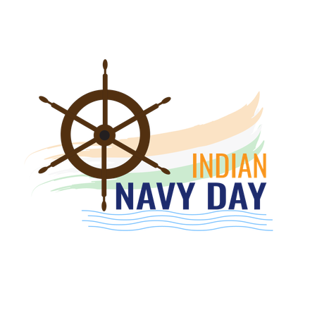 Día de la Marina de la India con bandera  Ilustración