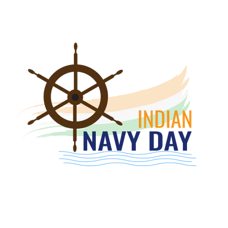 Día de la Marina de la India con bandera  Ilustración