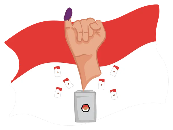 Día de las elecciones en Indonesia  Ilustración