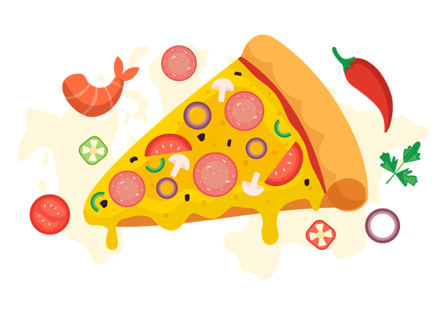 Dia de los amantes de la pizza  Ilustración