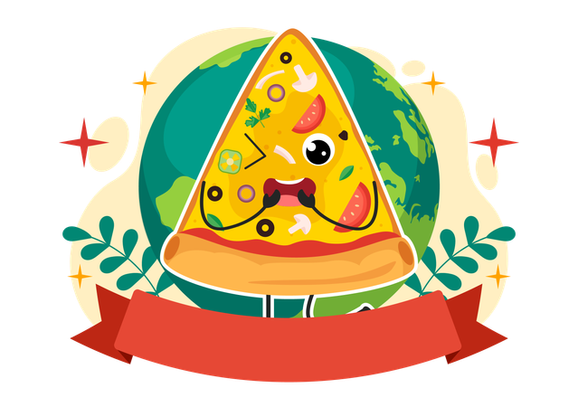 Dia de los amantes de la pizza  Ilustración