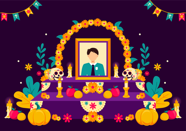 Dia De Los Muertos  Ilustración