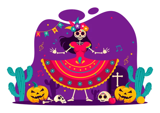 Dia De Los Muertos  Ilustración