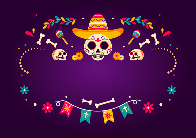 Dia De Los Muertos  Ilustración