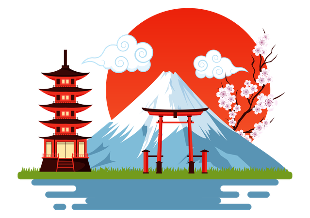 Día de montaña en Japón  Illustration