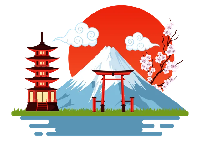 Día de montaña en Japón  Illustration