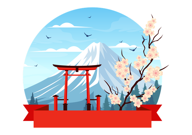 Día de montaña en Japón  Illustration