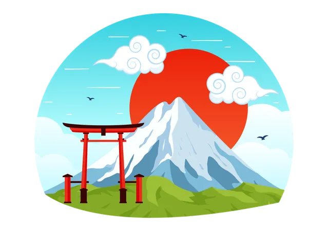 Día de montaña en Japón  Illustration