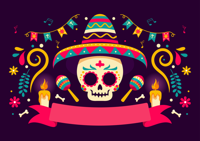 Dia De Muertos  Ilustración