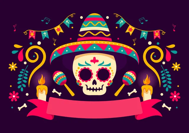 Dia De Muertos  Ilustración